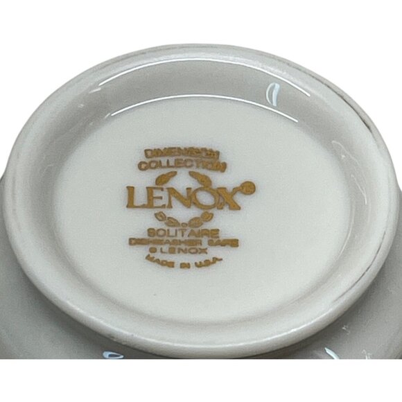 4 Lenox China Dimension Collection Solitaire Platinum Cup and Saucer Sets - Picture 9 of 9